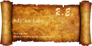 Róka Edit névjegykártya